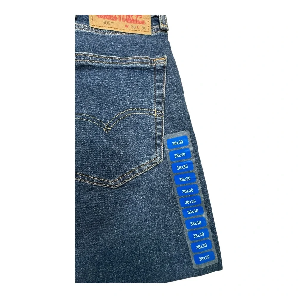Levi Strauss & Co 505 Regular Fit Straight Leg Men Jeans 38x30 Dark Wash‎ NEW